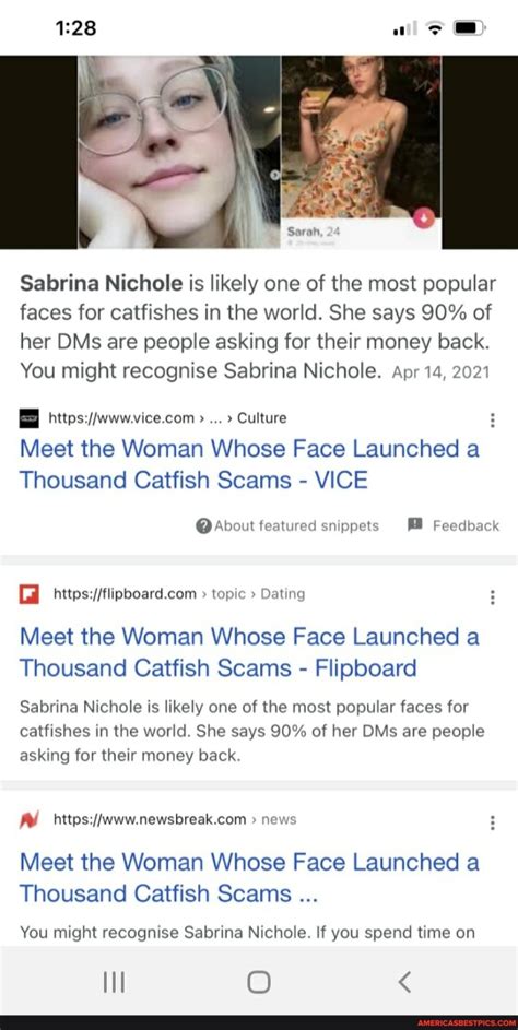 sabrina nichile|Meet the Woman Whose Face Launched a Thousand Catfish .